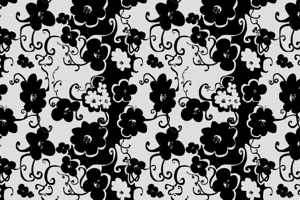 Black Flower Print