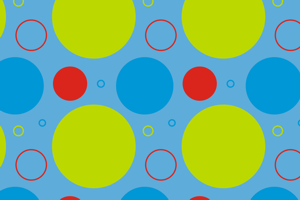 Blue with Lime Circles